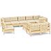 Set Divani Da Giardino 10 Pz Con Cuscini Crema Massello Di Pino - Foto miniatura 2