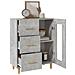 Credenza Grigio Cemento 69,5x34x90 Cm In Legno Multistrato - Foto miniatura 9