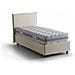 Letto Singolo Chelsea, Letto Contenitore Con Rivestimento In Tessuto, 100% Made In Italy, Apertura Frontale, Adatto Per Materasso Cm 90x190, Beige - Foto miniatura 2