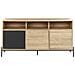 Credenza A 3 Ante Legno Chiaro E Grigio Moines - Foto miniatura 3