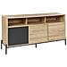 Credenza A 3 Ante Legno Chiaro E Grigio Moines - Foto miniatura 5