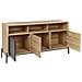 Credenza A 3 Ante Legno Chiaro E Grigio Moines - Foto miniatura 6