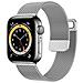 Cinturino Per Apple Watch 42/44/45mm Acciaio Inox Stile Milanese, Argento - Foto miniatura 1
