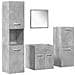Set Mobili Da Bagno 4 Pz Grigio Cemento In Legno Multistrato - Foto miniatura 2