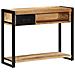 Tavolo Consolle 100x35x75 Cm In Legno Massello Di Mango Grezzo - Foto miniatura 1