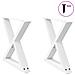 Gambe Per Tavolino 2 Pz Bianco 60x(42-43,3) Cm In Acciaio - Foto miniatura 1