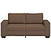 Divano a 2 Posti Marrone 140 cm in Tessuto - Foto miniatura 4