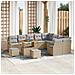 Set di divani da giardino  12 pezzi con cuscini beige polyrattan acacia, Set da pranzo da giardino  3 pezzi con cuscini beige polyrattan acacia, Divano da giardino a 2 posti  con cuscini beige polyrattan - Foto miniatura 2