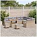 Set di divani da giardino  12 pezzi con cuscini beige polyrattan acacia, Set da pranzo da giardino  3 pezzi con cuscini beige polyrattan acacia, Divano da giardino a 2 posti  con cuscini beige polyrattan - Foto miniatura 3