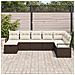 Set di divano da giardino con cuscini  8 pezzi marrone polyrattan, Divano da giardino a 2 posti con contenitore e cuscini marrone polyrattan - Foto miniatura 3