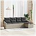Set Divano da Giardino 5 Pezzi con Cuscini Grigio Chiaro Polyrattan - Foto miniatura 2