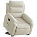 Poltrona Alzapersona Reclinabile Elettrica Crema in Velluto - Foto miniatura 3