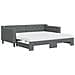 Divano Letto Estraibile Materassi Grigio Scuro 90x190cm Tessuto - Foto miniatura 1