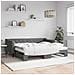 Divano Letto Estraibile Materassi Grigio Scuro 90x190cm Tessuto - Foto miniatura 2
