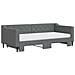 Divano Letto Estraibile Materassi Grigio Scuro 90x190cm Tessuto - Foto miniatura 3