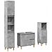Set Mobili da Bagno 3 pz Grigio Cemento in Legno Multistrato - Foto miniatura 1