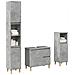 Set Mobili da Bagno 3 pz Grigio Cemento in Legno Multistrato - Foto miniatura 2