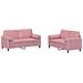 Set di Divani 2 pz con Cuscini Rosa in Velluto - Foto miniatura 1