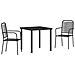 Set da Pranzo per Giardino 3 pcs Nero - Foto miniatura 1