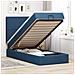 Struttura Letto Pouf con Materasso Blu 80x200 cm in Tessuto - Foto miniatura 2