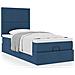 Struttura Letto Pouf con Materasso Blu 80x200 cm in Tessuto - Foto miniatura 4