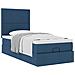 Struttura Letto Pouf con Materasso Blu 80x200 cm in Tessuto - Foto miniatura 5