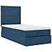 Struttura Letto Pouf con Materasso Blu 80x200 cm in Tessuto - Foto miniatura 6
