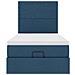 Struttura Letto Pouf con Materasso Blu 80x200 cm in Tessuto - Foto miniatura 7
