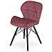 Sedia in velluto WAKO - Rosa scuro moderno con gambe nere x2 - Foto miniatura 7