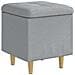 Pouf con Storage Grigio chiaro 40 x 40 x 45 cm Tessuto - Foto miniatura 1