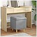 Pouf con Storage Grigio chiaro 40 x 40 x 45 cm Tessuto - Foto miniatura 2