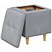 Pouf con Storage Grigio chiaro 40 x 40 x 45 cm Tessuto - Foto miniatura 3