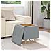 Pouf con Storage Grigio chiaro 40 x 40 x 45 cm Tessuto - Foto miniatura 4
