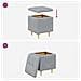 Pouf con Storage Grigio chiaro 40 x 40 x 45 cm Tessuto - Foto miniatura 9