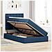 Letto con contenitore e materasso Blu 120 x 190 cm Tessuto - Foto miniatura 4