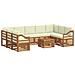 Set divani 10 pcs Naturale e Crema Legno di Acacia Massello - Foto miniatura 1