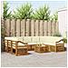Set divani 10 pcs Naturale e Crema Legno di Acacia Massello - Foto miniatura 2