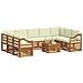 Set divani 10 pcs Naturale e Crema Legno di Acacia Massello - Foto miniatura 3