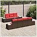 Set Divano da Giardino con cuscino 8 pcs Marrone polyrattan - Foto miniatura 3