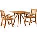 Set da Pranzo per Giardino 3 pz in Legno Massello di Acacia - Foto miniatura 3