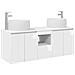 Set di Armadi da Bagno 3 pz Bianco Lucido 49,5 x 44,5 x 66 cm - Foto miniatura 1