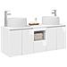 Set di Armadi da Bagno 3 pz Bianco Lucido 49,5 x 44,5 x 66 cm - Foto miniatura 4