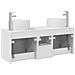 Set di Armadi da Bagno 3 pz Bianco Lucido 49,5 x 44,5 x 66 cm - Foto miniatura 9