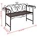 Panchina da Giardino 132 cm in Acciaio Stile Anticato Marrone - Foto miniatura 4