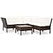 Set Divani Da Giardino 6 Pz Con Cuscini In Polyrattan Marrone - Foto miniatura 1
