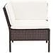 Set Divani Da Giardino 6 Pz Con Cuscini In Polyrattan Marrone - Foto miniatura 3