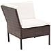 Set Divani Da Giardino 6 Pz Con Cuscini In Polyrattan Marrone - Foto miniatura 5