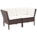 Set Divani Da Giardino 6 Pz Con Cuscini In Polyrattan Marrone - Foto miniatura 6