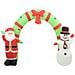 Arco con Babbo Natale Gonfiabile e Pupazzo di Neve LED 223 cm - Foto miniatura 1