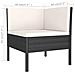 Set Divani Da Giardino 6 Pz Con Cuscini In Polyrattan Nero - Foto miniatura 2